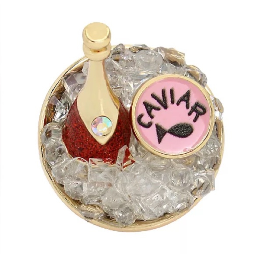 Betsey Johnson Caviar and Champagne Ring